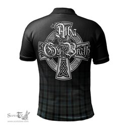 ScotsTee Shop Scottish Ogilvie (Ogilvy) Hunting Clan Crest Tartan Polo Shirt Featuring Alba Gu Brath Scotland Forever and Ever Celtic Cross
