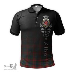 ScotsTee Shop Scottish Wilson Modern Clan Crest Tartan Polo Shirt Featuring Alba Gu Brath Scotland Forever and Ever Celtic Cross
