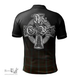 ScotsTee Shop Scottish Seton Hunting Clan Crest Tartan Polo Shirt Featuring Alba Gu Brath Scotland Forever and Ever Celtic Cross