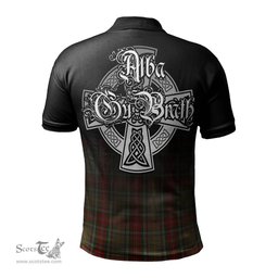 ScotsTee Shop Scottish Muirhead Old Clan Crest Tartan Polo Shirt Featuring Alba Gu Brath Scotland Forever and Ever Celtic Cross