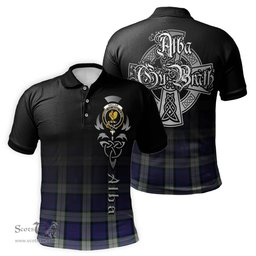 ScotsTee Shop Scottish Sinclair Dress Clan Crest Tartan Polo Shirt Featuring Alba Gu Brath Scotland Forever and Ever Celtic Cross