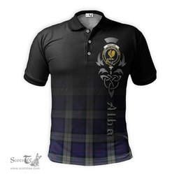ScotsTee Shop Scottish Sinclair Dress Clan Crest Tartan Polo Shirt Featuring Alba Gu Brath Scotland Forever and Ever Celtic Cross