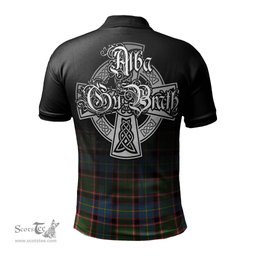 ScotsTee Shop Scottish Stirling Bannockburn Clan Crest Tartan Polo Shirt Featuring Alba Gu Brath Scotland Forever and Ever Celtic Cross