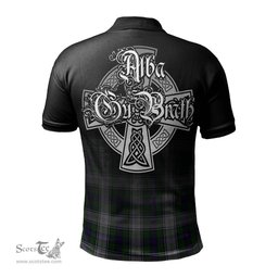 ScotsTee Shop Scottish Murray of Atholl Dress Clan Crest Tartan Polo Shirt Featuring Alba Gu Brath Scotland Forever and Ever Celtic Cross
