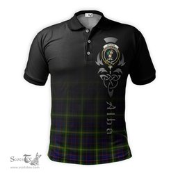 ScotsTee Shop Scottish Watson Modern Clan Crest Tartan Polo Shirt Featuring Alba Gu Brath Scotland Forever and Ever Celtic Cross