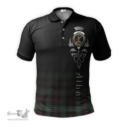 ScotsTee Shop Scottish Rollo Hunting Clan Crest Tartan Polo Shirt Featuring Alba Gu Brath Scotland Forever and Ever Celtic Cross