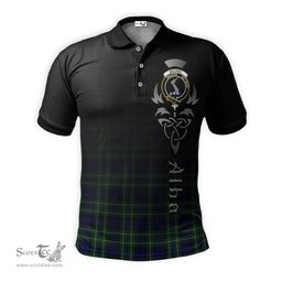 ScotsTee Shop Scottish MacNeil of Colonsay Modern Clan Crest Tartan Polo Shirt Featuring Alba Gu Brath Scotland Forever and Ever Celtic Cross
