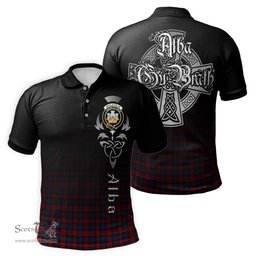 ScotsTee Shop Scottish MacLachlan Clan Crest Tartan Polo Shirt Featuring Alba Gu Brath Scotland Forever and Ever Celtic Cross