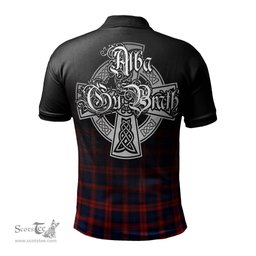 ScotsTee Shop Scottish MacLachlan Modern Clan Crest Tartan Polo Shirt Featuring Alba Gu Brath Scotland Forever and Ever Celtic Cross