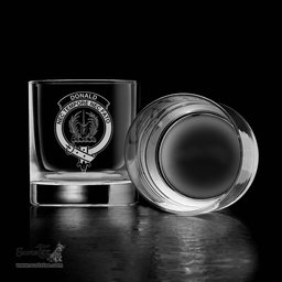 ScotsTee Shop Scottish Donald of Glencoe Clan Crest Engraved Whiskey Glass