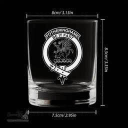 ScotsTee Shop Scottish Fotheringhame Clan Crest Engraved Whiskey Glass