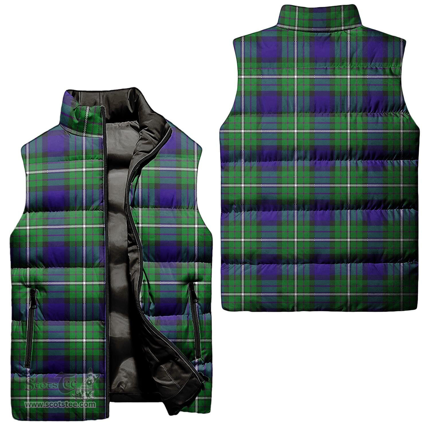 Scottish Alexander Tartan Tartan Puffer Vest, Tartan Plaid Sleeveless Down Jacket Scottish Plaid Tartan Plaid - ScotsTee - scotstee.com
