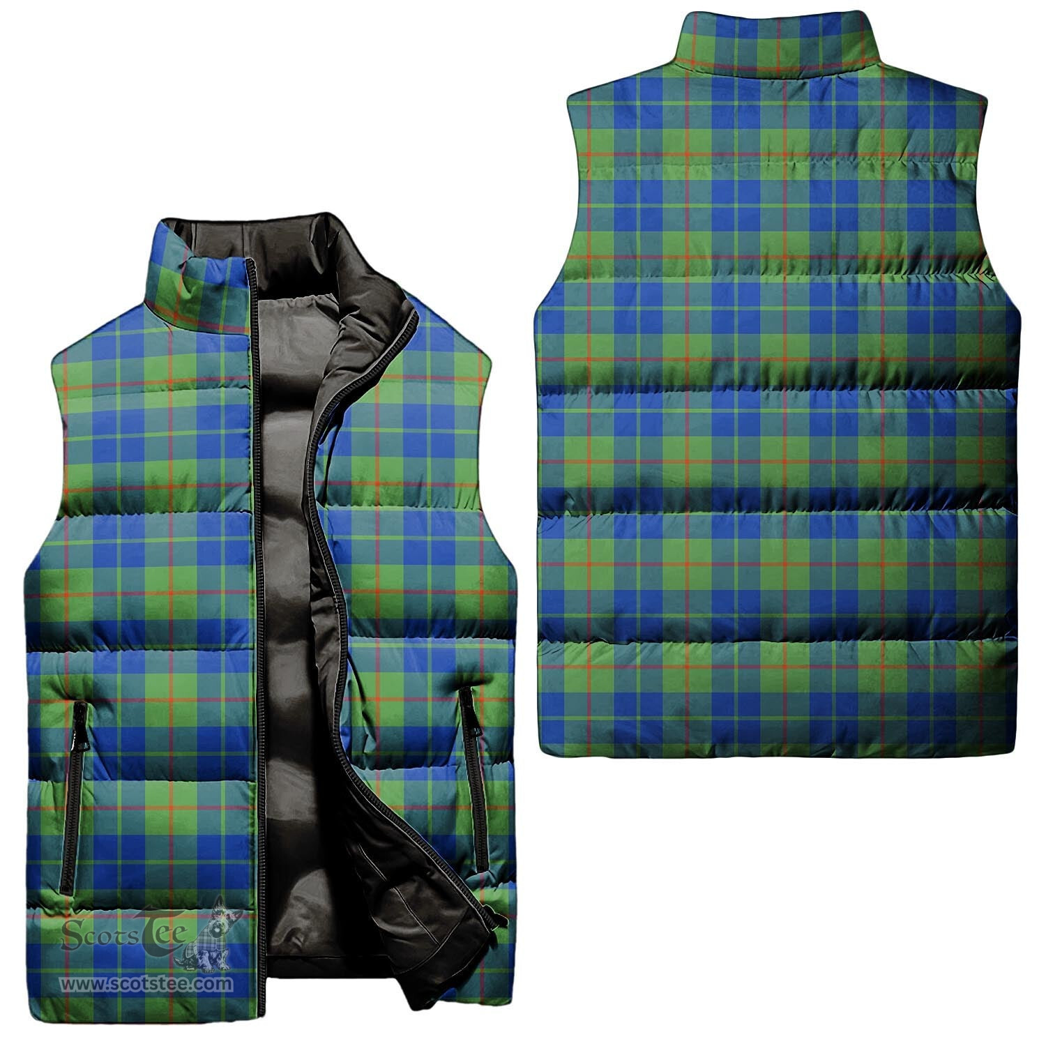 Scottish Barclay Hunting Ancient Tartan Tartan Puffer Vest, Tartan Plaid Sleeveless Down Jacket Scottish Plaid Tartan Plaid - ScotsTee - scotstee.com
