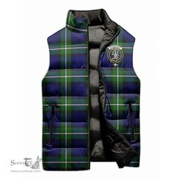 Scottish Bannerman Clan Tartan Puffer Vest, Family Crest Plaid Sleeveless Down Jacket Scottish Plaid Tartan Plaid - ScotsTee - scotstee.com