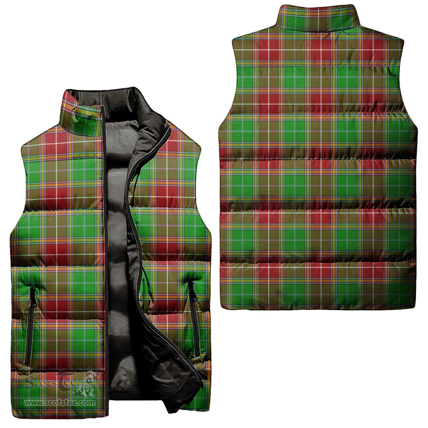 Scottish Baxter Modern Tartan Tartan Puffer Vest, Tartan Plaid Sleeveless Down Jacket Scottish Plaid Tartan Plaid - ScotsTee - scotstee.com