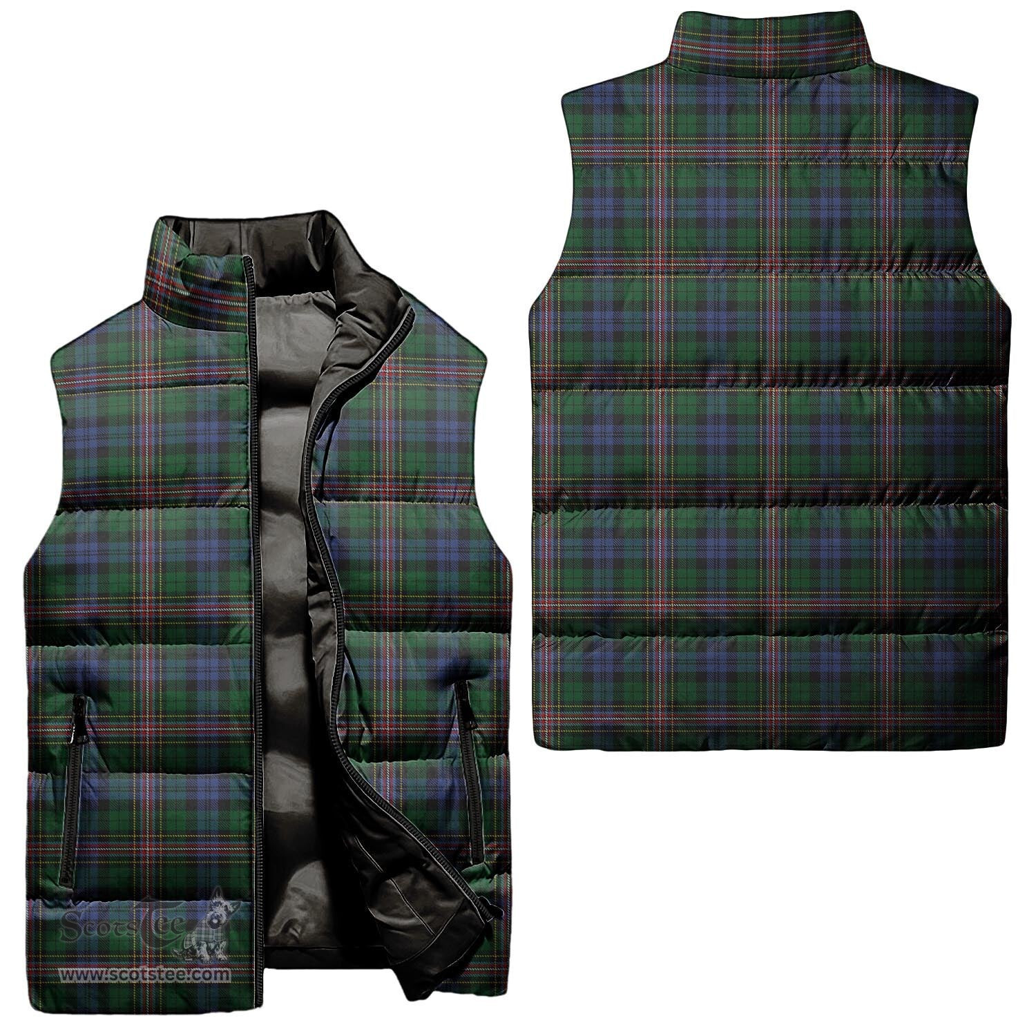 Scottish Allison Tartan Tartan Puffer Vest, Tartan Plaid Sleeveless Down Jacket Scottish Plaid Tartan Plaid - ScotsTee - scotstee.com