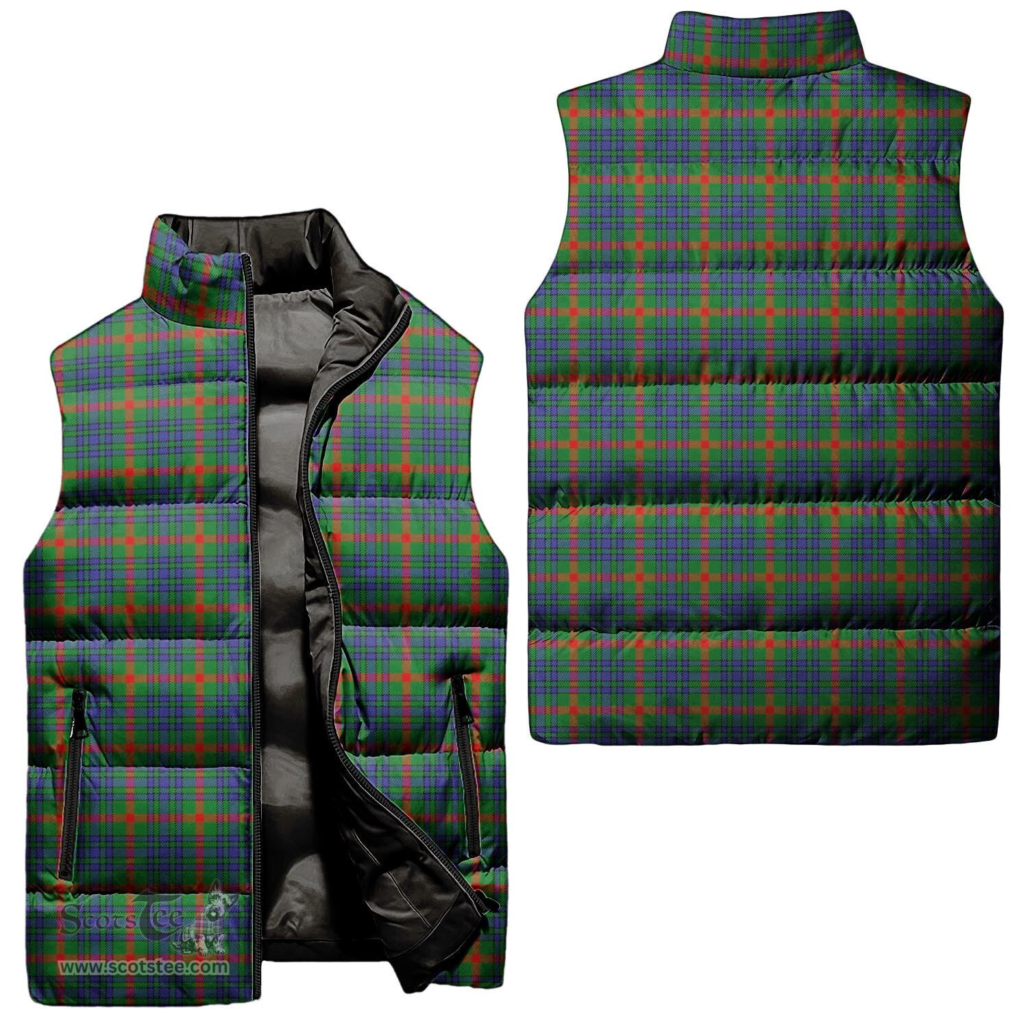 Scottish Aiton Tartan Tartan Puffer Vest, Tartan Plaid Sleeveless Down Jacket Scottish Plaid Tartan Plaid - ScotsTee - scotstee.com