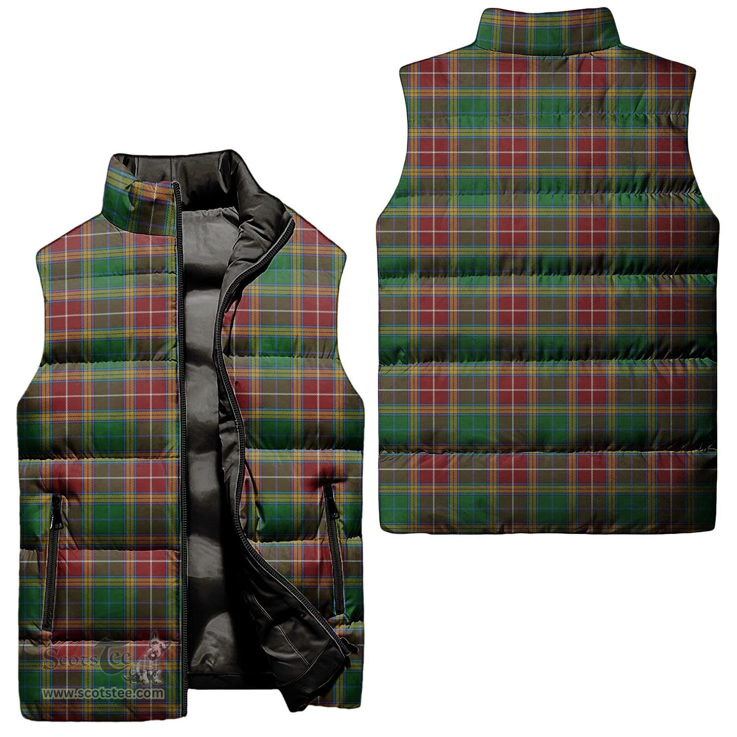 Scottish Baxter Tartan Tartan Puffer Vest, Tartan Plaid Sleeveless Down Jacket Scottish Plaid Tartan Plaid - ScotsTee - scotstee.com