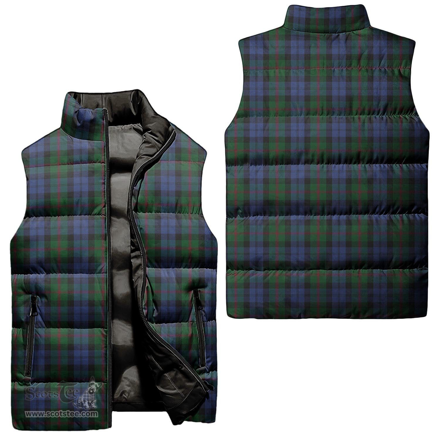 Scottish Baird Tartan Tartan Puffer Vest, Tartan Plaid Sleeveless Down Jacket Scottish Plaid Tartan Plaid - ScotsTee - scotstee.com