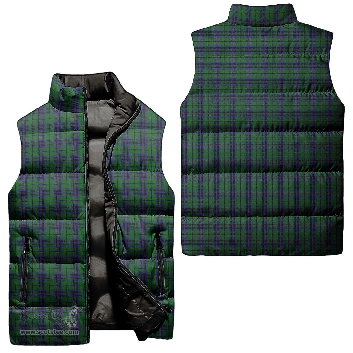 Scottish Austin Tartan Tartan Puffer Vest, Tartan Plaid Sleeveless Down Jacket Scottish Plaid Tartan Plaid - ScotsTee - scotstee.com