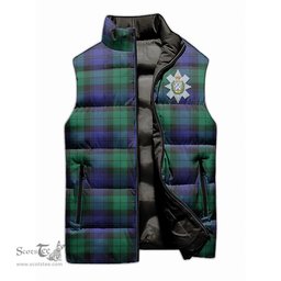 Scottish Black Watch Modern Clan Tartan Puffer Vest, Family Crest Plaid Sleeveless Down Jacket Scottish Plaid Tartan Plaid - ScotsTee - scotstee.com