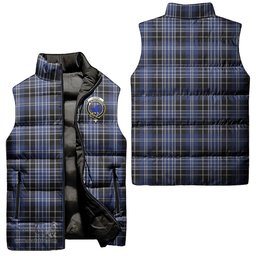 Scottish Clark (Lion) Clan Tartan Puffer Vest, Family Crest Plaid Sleeveless Down Jacket Scottish Plaid Tartan Plaid - ScotsTee - scotstee.com
