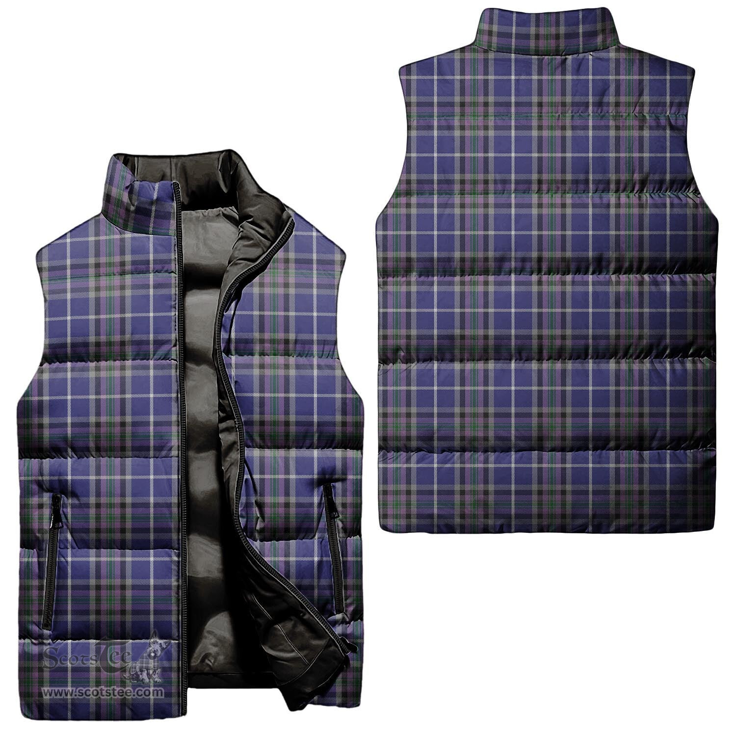 Scottish Alexander of Menstry Tartan Tartan Puffer Vest, Tartan Plaid Sleeveless Down Jacket Scottish Plaid Tartan Plaid - ScotsTee - scotstee.com