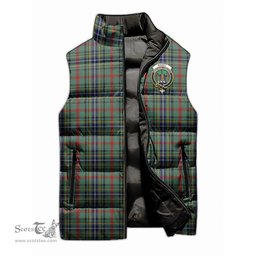 Scottish Bisset Clan Tartan Puffer Vest, Family Crest Plaid Sleeveless Down Jacket Scottish Plaid Tartan Plaid - ScotsTee - scotstee.com