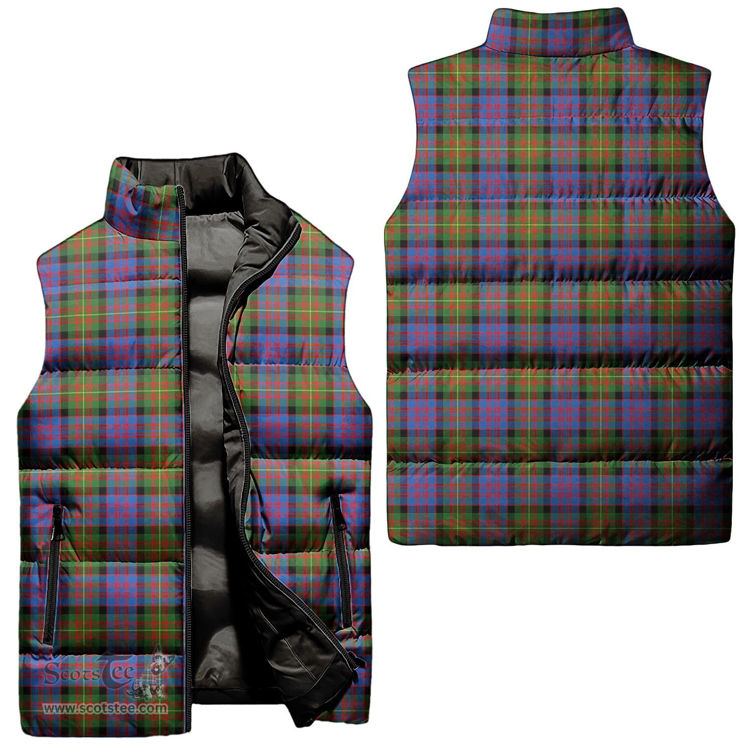 Scottish Carnegie Ancient Tartan Tartan Puffer Vest, Tartan Plaid Sleeveless Down Jacket Scottish Plaid Tartan Plaid - ScotsTee - scotstee.com