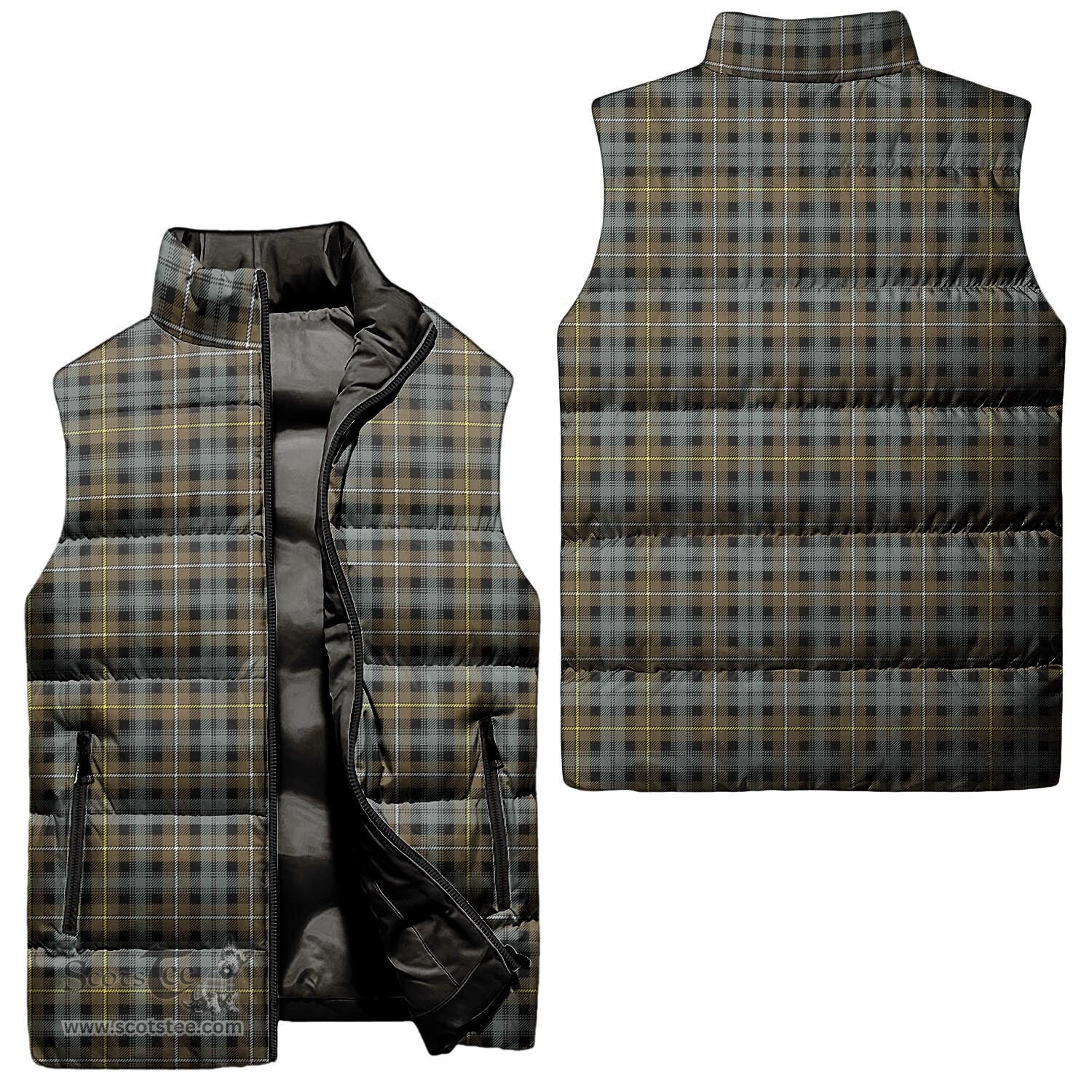 Scottish Campbell Argyll Weathered Tartan Tartan Puffer Vest, Tartan Plaid Sleeveless Down Jacket Scottish Plaid Tartan Plaid - ScotsTee - scotstee.com