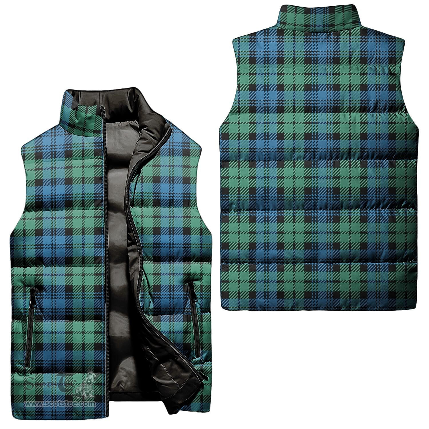 Scottish Campbell Ancient 01 Tartan Tartan Puffer Vest, Tartan Plaid Sleeveless Down Jacket Scottish Plaid Tartan Plaid - ScotsTee - scotstee.com