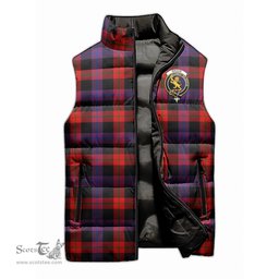 Scottish Broun Modern Clan Tartan Puffer Vest, Family Crest Plaid Sleeveless Down Jacket Scottish Plaid Tartan Plaid - ScotsTee - scotstee.com