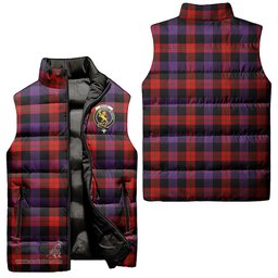 Scottish Broun Modern Clan Tartan Puffer Vest, Family Crest Plaid Sleeveless Down Jacket Scottish Plaid Tartan Plaid - ScotsTee - scotstee.com