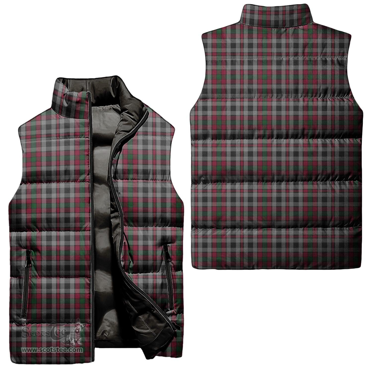 Scottish Borthwick Tartan Tartan Puffer Vest, Tartan Plaid Sleeveless Down Jacket Scottish Plaid Tartan Plaid - ScotsTee - scotstee.com