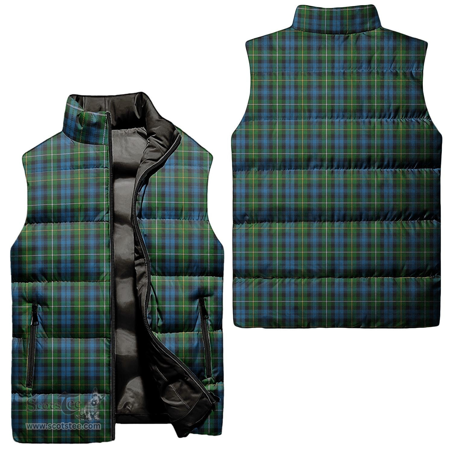 Scottish Campbell of Argyll #02 Tartan Tartan Puffer Vest, Tartan Plaid Sleeveless Down Jacket Scottish Plaid Tartan Plaid - ScotsTee - scotstee.com