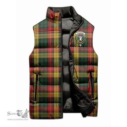 Scottish Buchanan Clan Tartan Puffer Vest, Family Crest Plaid Sleeveless Down Jacket Scottish Plaid Tartan Plaid - ScotsTee - scotstee.com