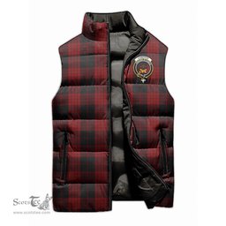 Scottish Cameron Black and Red Clan Tartan Puffer Vest, Family Crest Plaid Sleeveless Down Jacket Scottish Plaid Tartan Plaid - ScotsTee - scotstee.com