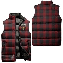 Scottish Cameron Black and Red Clan Tartan Puffer Vest, Family Crest Plaid Sleeveless Down Jacket Scottish Plaid Tartan Plaid - ScotsTee - scotstee.com