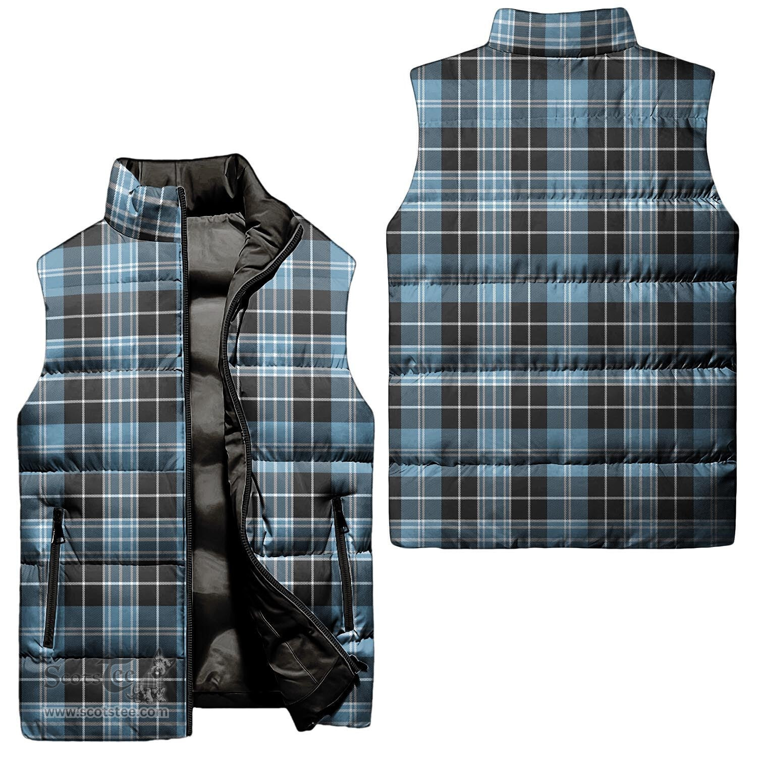 Scottish Clark Ancient Tartan Tartan Puffer Vest, Tartan Plaid Sleeveless Down Jacket Scottish Plaid Tartan Plaid - ScotsTee - scotstee.com