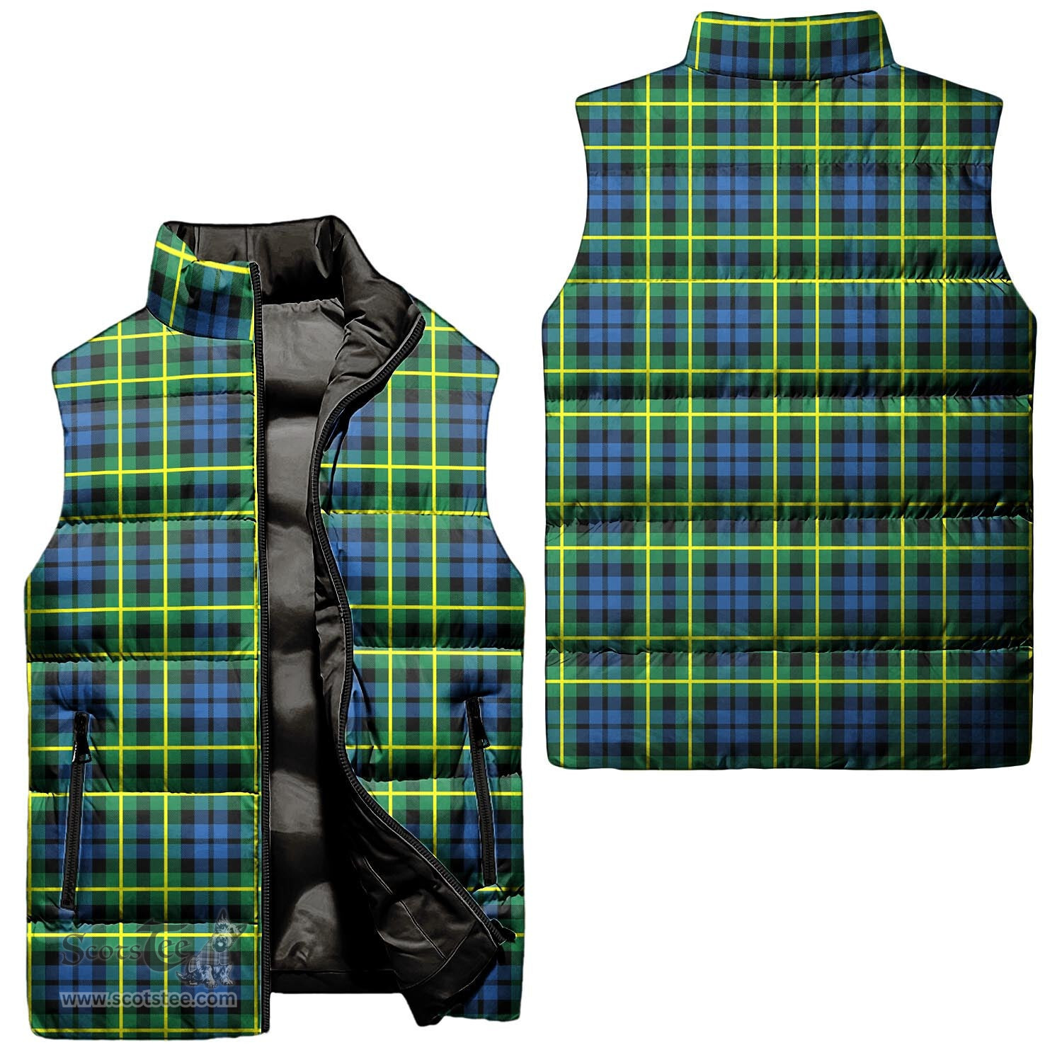 Scottish Campbell of Breadalbane Ancient Tartan Tartan Puffer Vest, Tartan Plaid Sleeveless Down Jacket Scottish Plaid Tartan Plaid - ScotsTee - scotstee.com