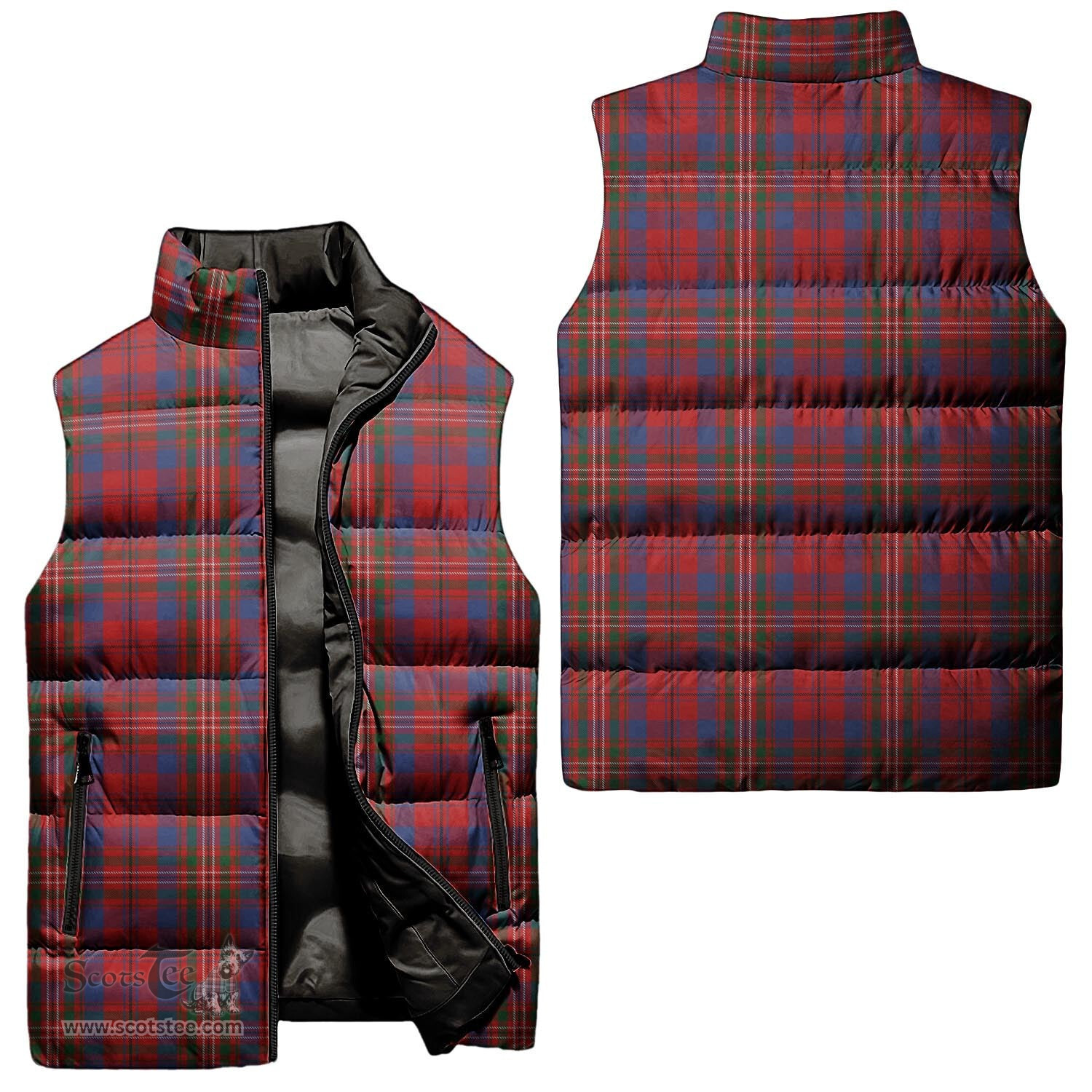 Scottish Cameron of Locheil Tartan Tartan Puffer Vest, Tartan Plaid Sleeveless Down Jacket Scottish Plaid Tartan Plaid - ScotsTee - scotstee.com