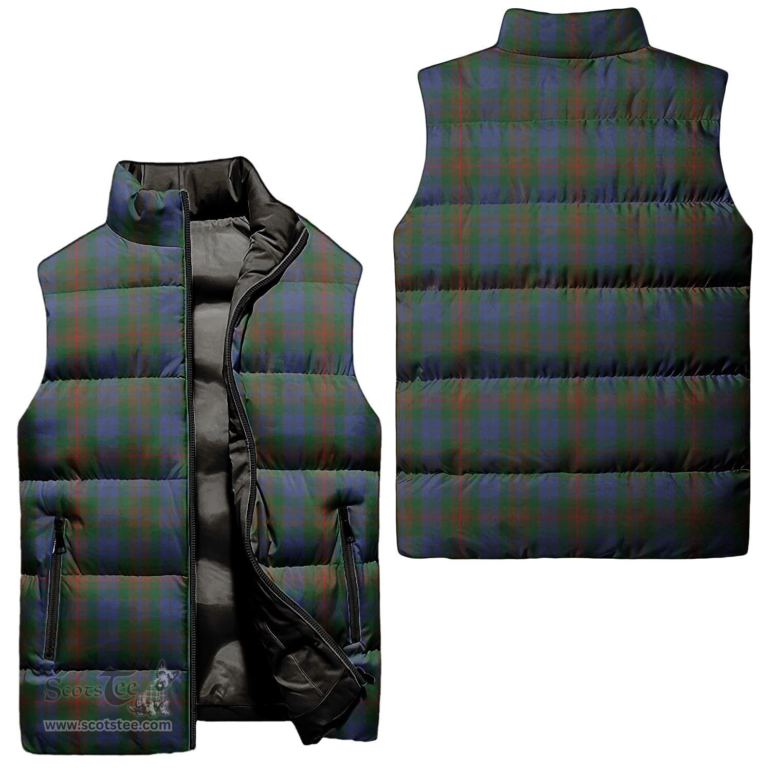 Scottish Buchanan Hunting Tartan Tartan Puffer Vest, Tartan Plaid Sleeveless Down Jacket Scottish Plaid Tartan Plaid - ScotsTee - scotstee.com