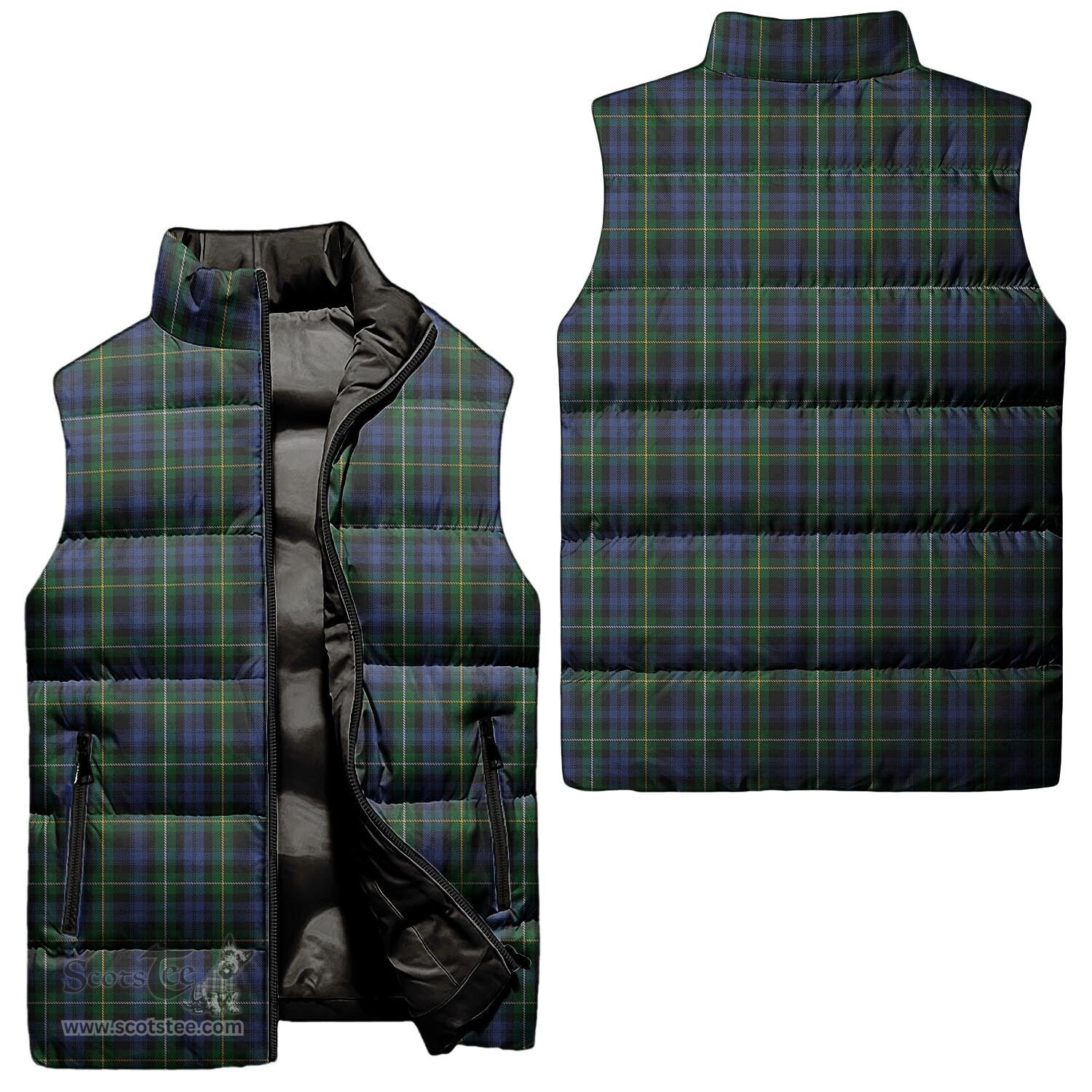 Scottish Campbell of Argyll #01 Tartan Tartan Puffer Vest, Tartan Plaid Sleeveless Down Jacket Scottish Plaid Tartan Plaid - ScotsTee - scotstee.com