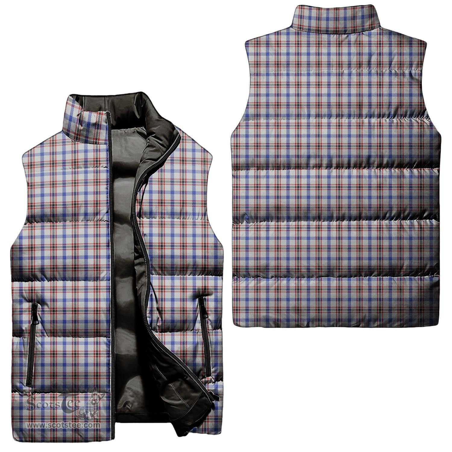 Scottish Boswell Tartan Tartan Puffer Vest, Tartan Plaid Sleeveless Down Jacket Scottish Plaid Tartan Plaid - ScotsTee - scotstee.com