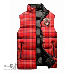 Scottish Burnett Modern Clan Tartan Puffer Vest, Family Crest Plaid Sleeveless Down Jacket Scottish Plaid Tartan Plaid - ScotsTee - scotstee.com