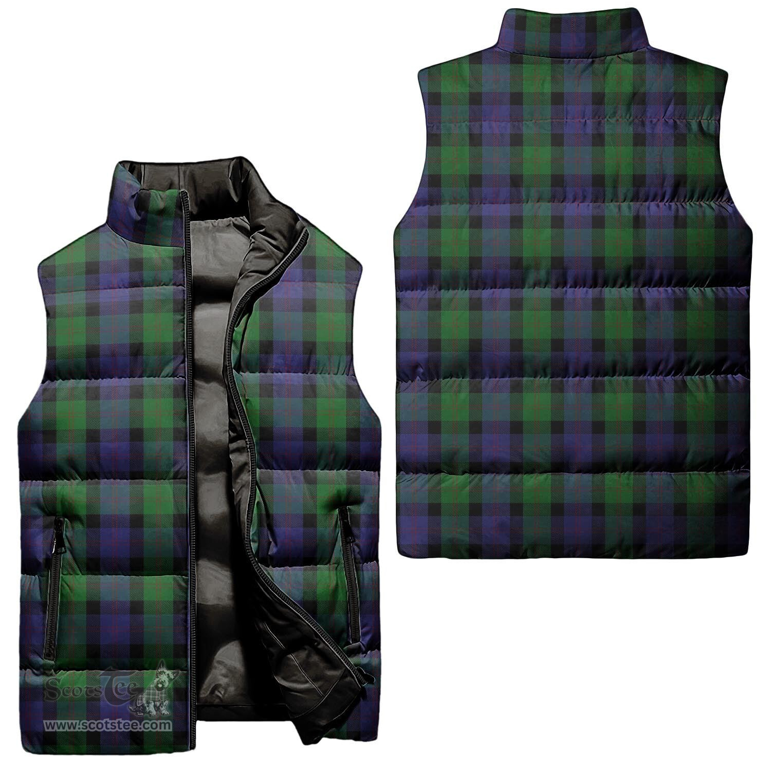 Scottish Blair Tartan Tartan Puffer Vest, Tartan Plaid Sleeveless Down Jacket Scottish Plaid Tartan Plaid - ScotsTee - scotstee.com