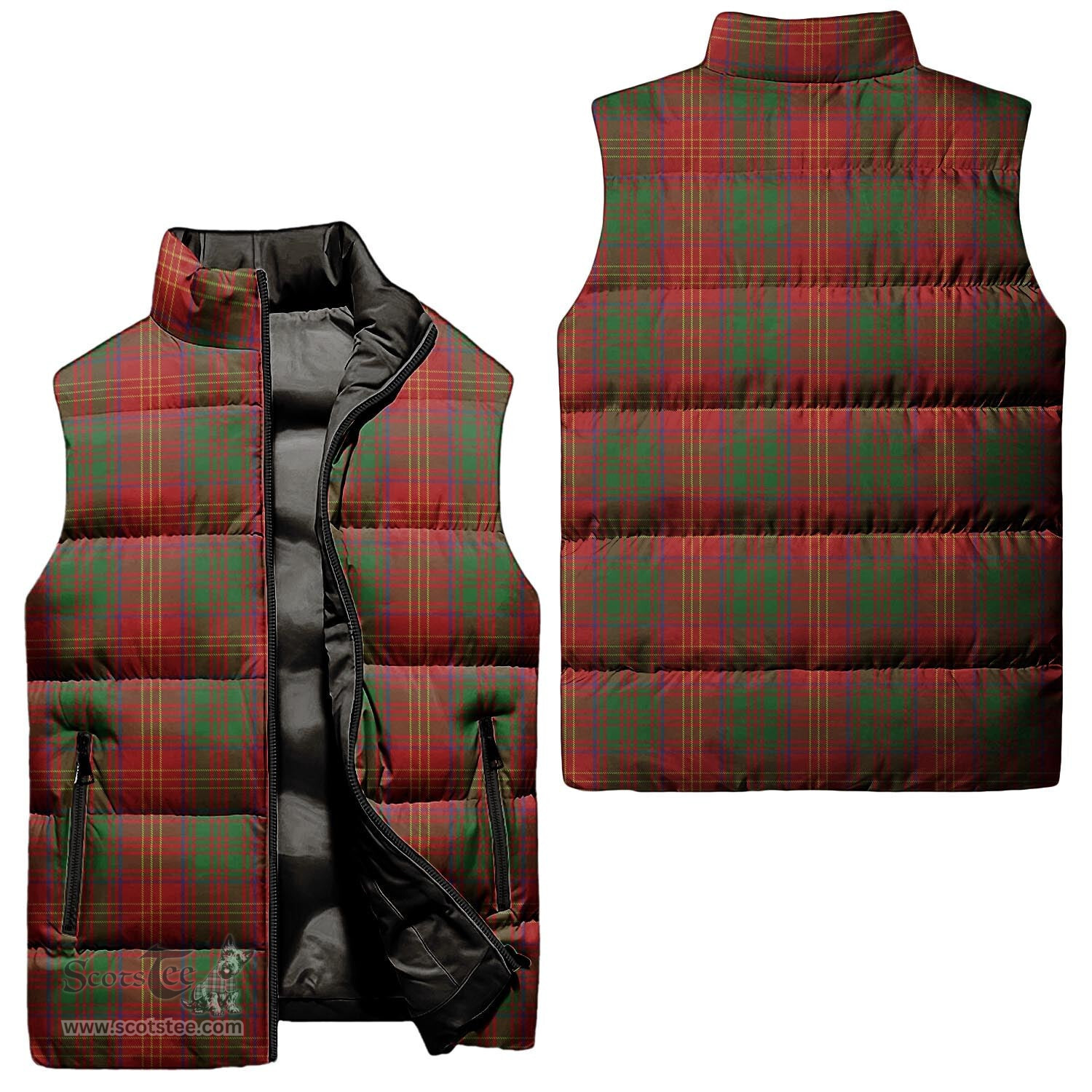 Scottish Burns Tartan Tartan Puffer Vest, Tartan Plaid Sleeveless Down Jacket Scottish Plaid Tartan Plaid - ScotsTee - scotstee.com