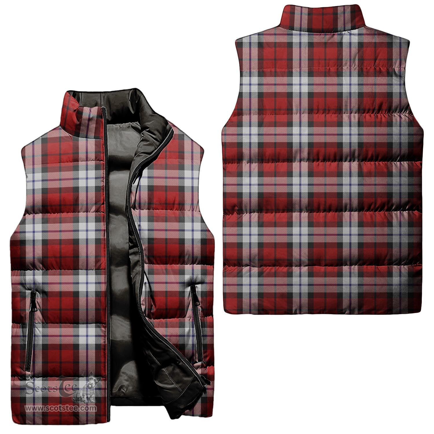 Scottish Brodie Dress Tartan Tartan Puffer Vest, Tartan Plaid Sleeveless Down Jacket Scottish Plaid Tartan Plaid - ScotsTee - scotstee.com