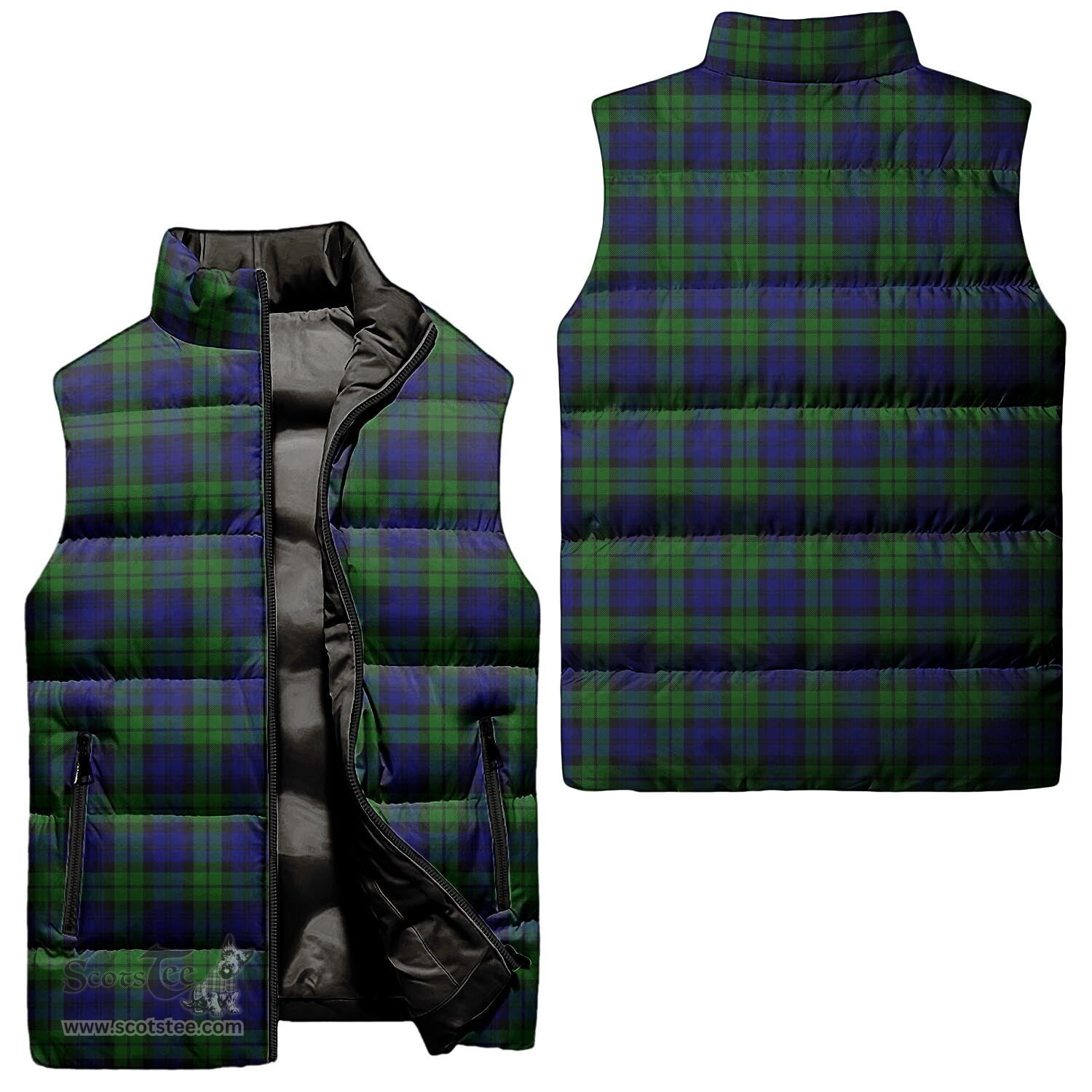 Scottish Campbell Modern Tartan Tartan Puffer Vest, Tartan Plaid Sleeveless Down Jacket Scottish Plaid Tartan Plaid - ScotsTee - scotstee.com