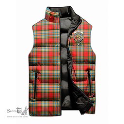 Scottish Chattan Clan Tartan Puffer Vest, Family Crest Plaid Sleeveless Down Jacket Scottish Plaid Tartan Plaid - ScotsTee - scotstee.com